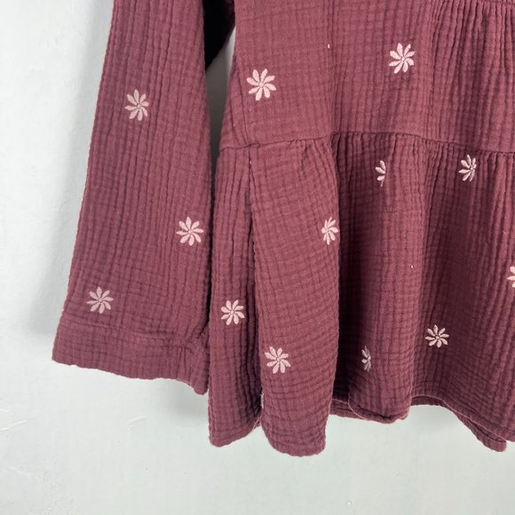 Madewell Embroidered Lightspun Peplum Open-Back Top Size Small S EUC L2775 - Picture 12 of 13